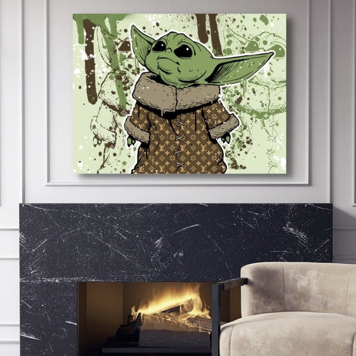 Schilderij Trendy Yoda (Canvas)
